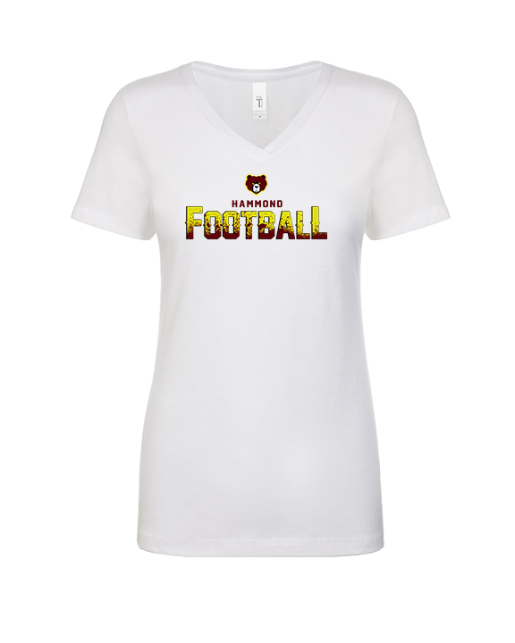 Hammond HS Football Logo Football - Womens Vneck