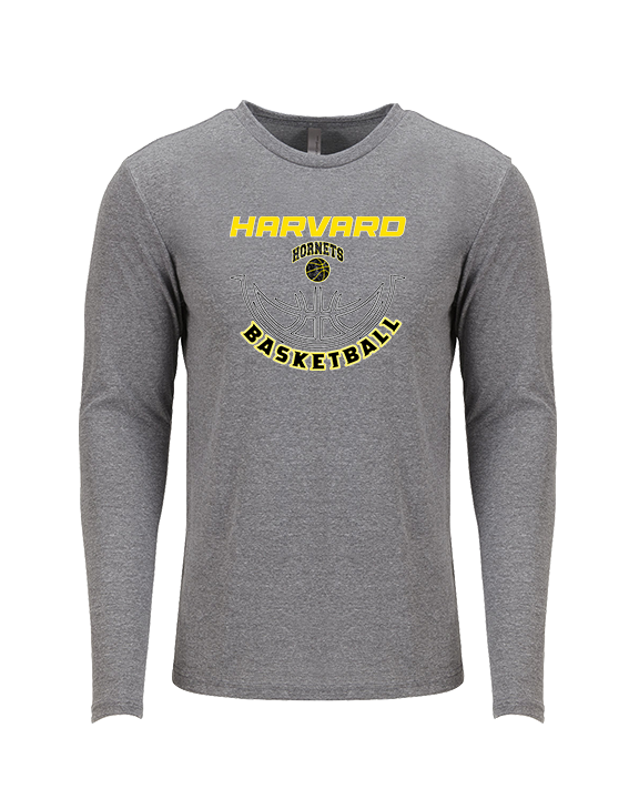 Harvard HS Basketball Outline - Tri-Blend Long Sleeve