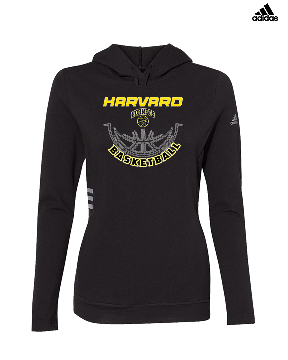 Harvard HS Basketball Outline - Womens Adidas Hoodie