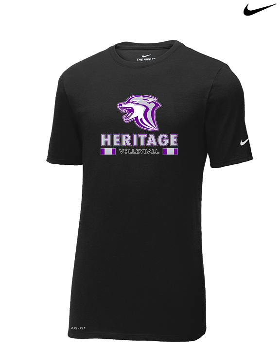 Heritage HS Volleyball Stacked - Mens Nike Cotton Poly Tee