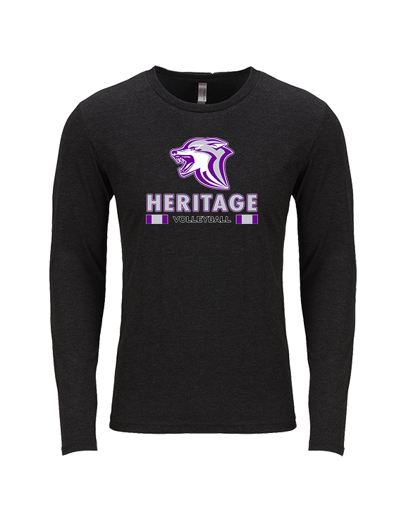 Heritage HS Volleyball Stacked - Tri-Blend Long Sleeve