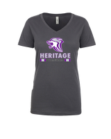 Heritage HS Volleyball Stacked - Womens Vneck