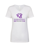 Heritage HS Volleyball Stacked - Womens Vneck