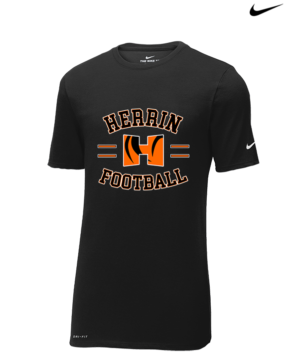 Herrin HS Football Curve - Mens Nike Cotton Poly Tee