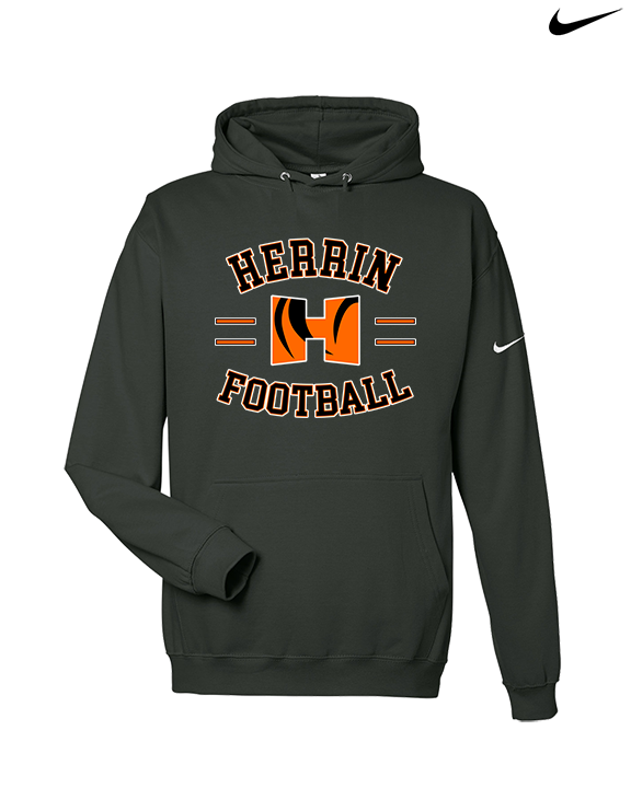 Herrin HS Football Curve - Nike Club Fleece Hoodie