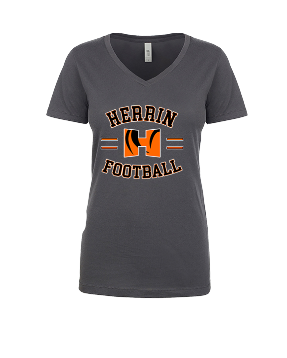 Herrin HS Football Curve - Womens V-Neck