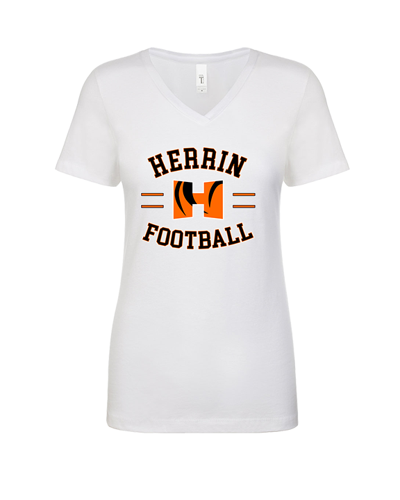Herrin HS Football Curve - Womens V-Neck