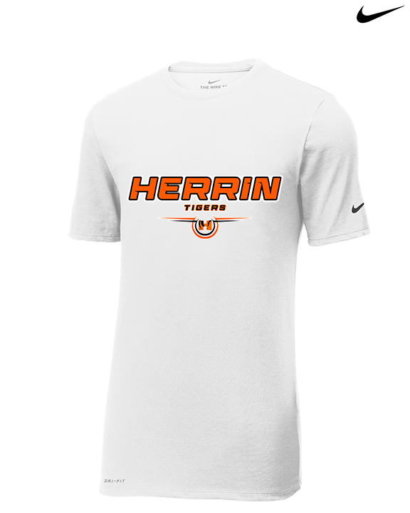 Herrin HS Football Design - Mens Nike Cotton Poly Tee