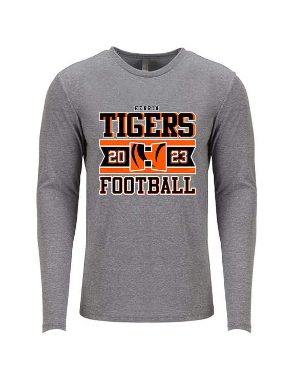 Herrin HS Football Stamp - Tri-Blend Long Sleeve