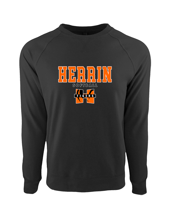 Herrin HS Softball Block - Crewneck Sweatshirt