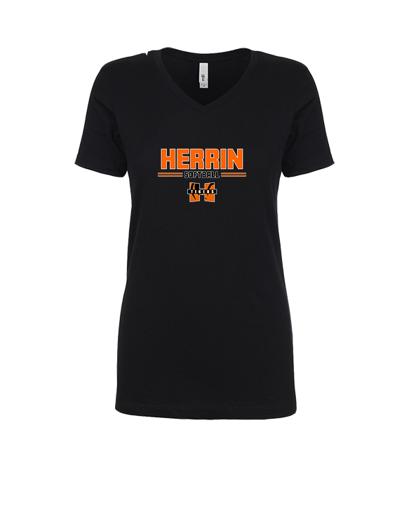 Herrin HS Softball Keen - Womens Vneck