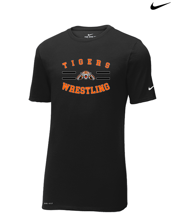 Herrin HS Wrestling Curve - Mens Nike Cotton Poly Tee