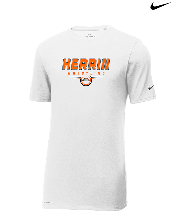 Herrin HS Wrestling Design - Mens Nike Cotton Poly Tee