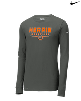 Herrin HS Wrestling Design - Mens Nike Longsleeve