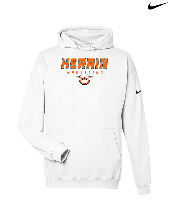 Herrin HS Wrestling Design - Nike Club Fleece Hoodie