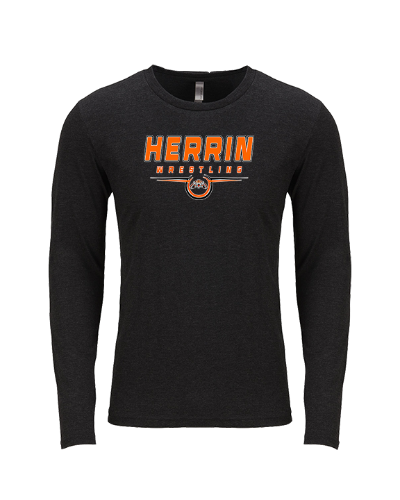 Herrin HS Wrestling Design - Tri-Blend Long Sleeve