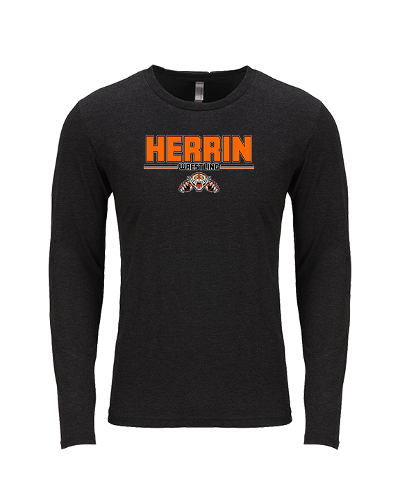 Herrin HS Wrestling Keen - Tri-Blend Long Sleeve