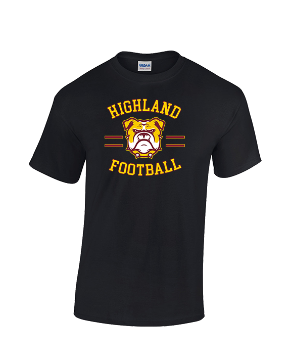 Highland HS Football Curve - Cotton T-Shirt