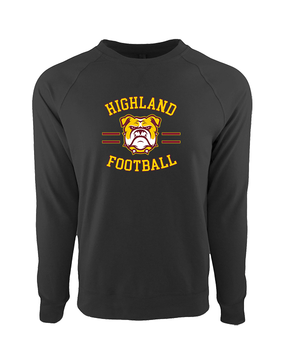 Highland HS Football Curve - Crewneck Sweatshirt