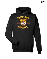 Highland HS Football Curve - Nike Club Fleece Hoodie