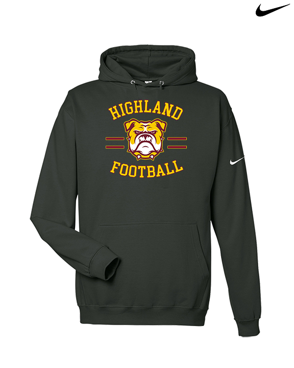 Highland HS Football Curve - Nike Club Fleece Hoodie