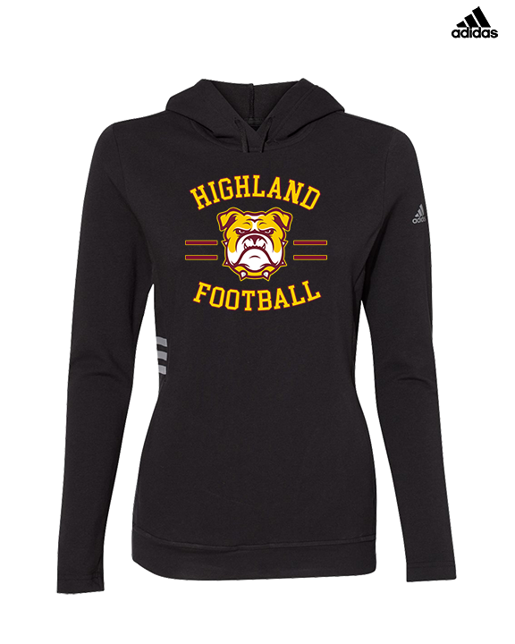 Highland HS Football Curve - Womens Adidas Hoodie
