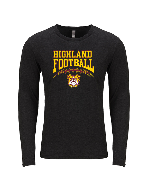 Highland HS Football School Football - Tri-Blend Long Sleeve