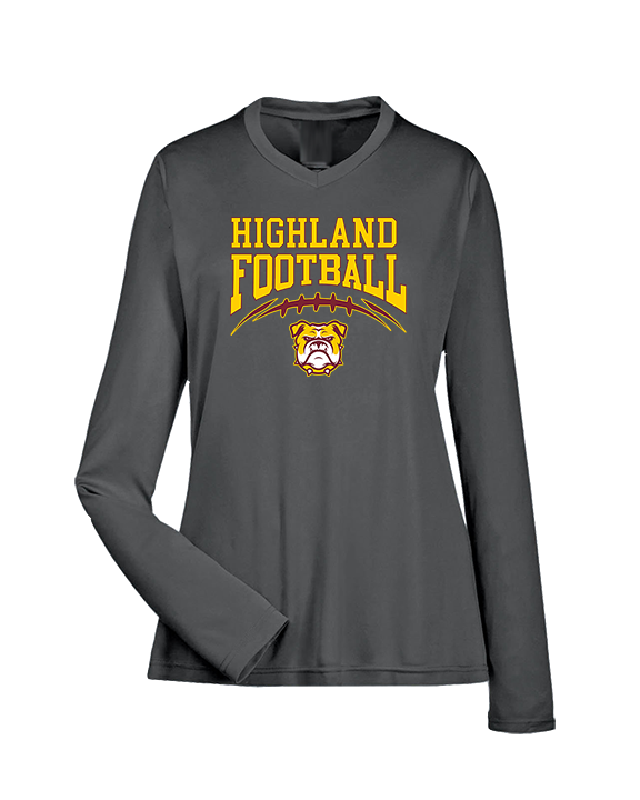 Highland HS Football School Football - Womens Performance Longsleeve