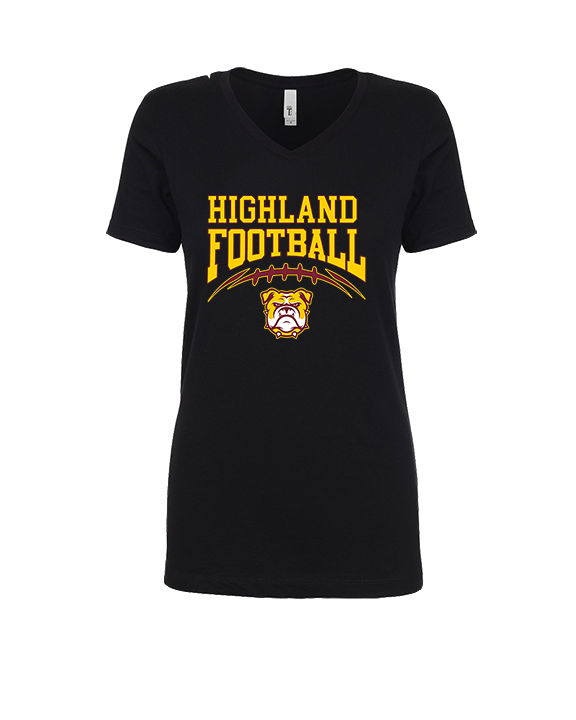 Highland HS Football School Football - Womens Vneck