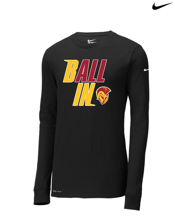 Hillcrest HS Basketball Ball In - Nike Dri-Fit Poly Long Sleeve