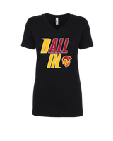 Hillcrest HS Basketball Ball In - Womens V-Neck