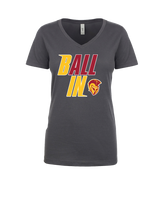 Hillcrest HS Basketball Ball In - Womens V-Neck