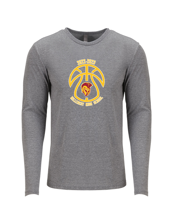 Hillcrest HS Basketball Ball Outline - Tri Blend Long Sleeve