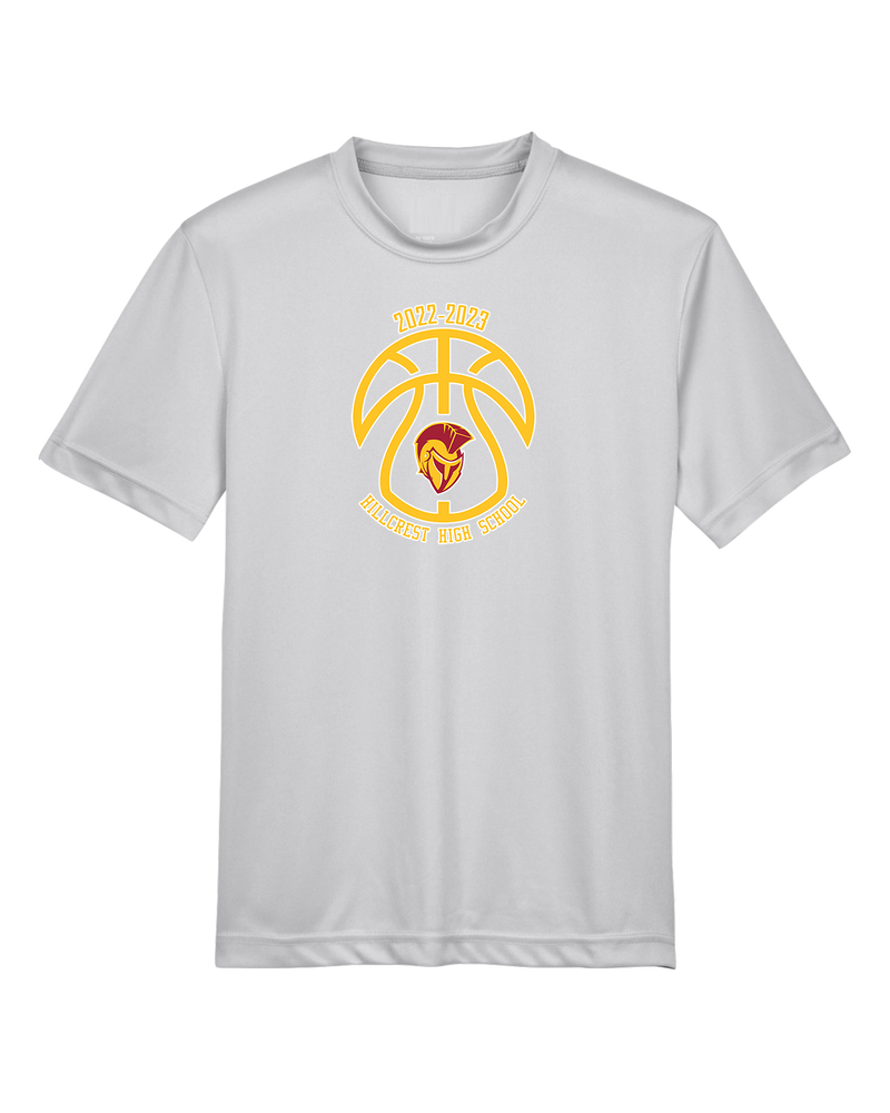 Hillcrest HS Basketball Ball Outline - Youth Performance T-Shirt
