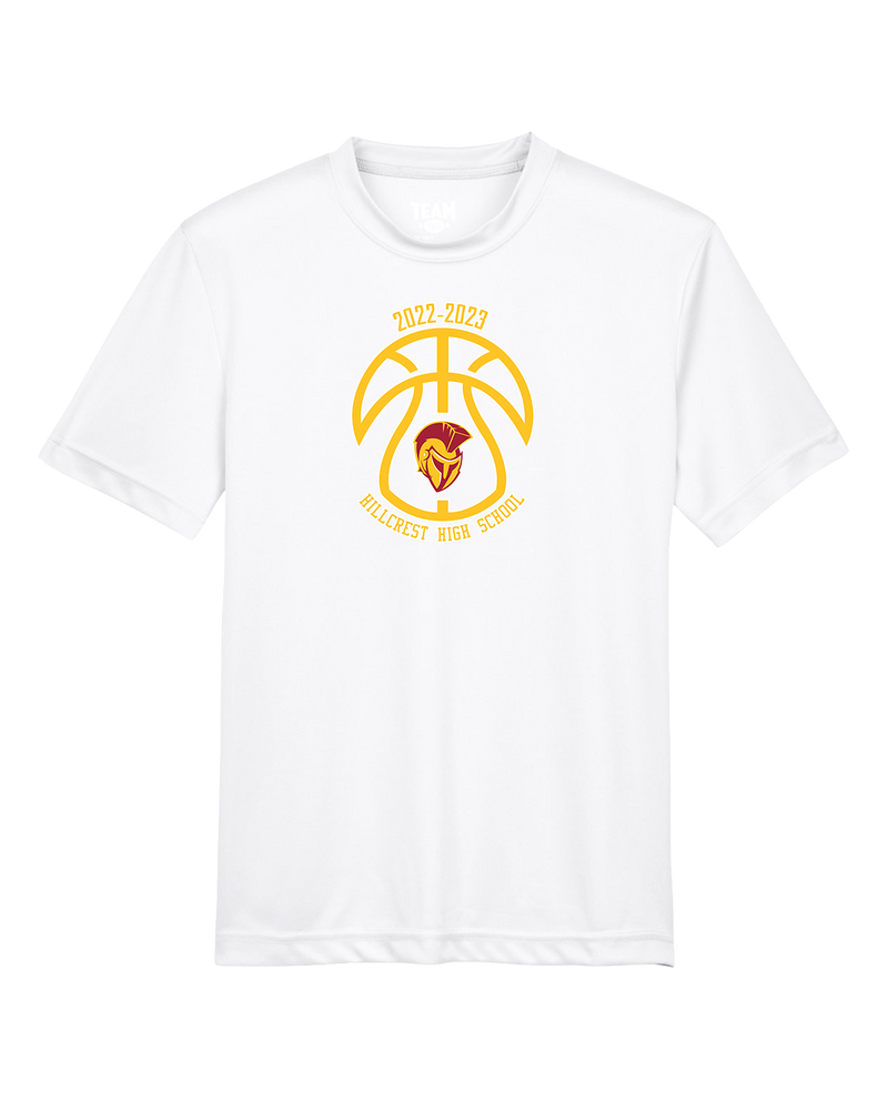 Hillcrest HS Basketball Ball Outline - Youth Performance T-Shirt