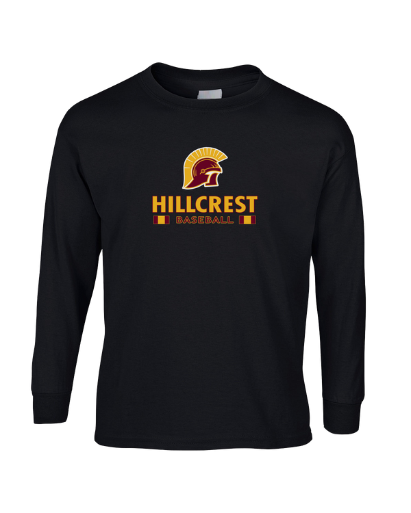 Hillcrest HS Baseball Stacked - Mens Cotton Long Sleeve
