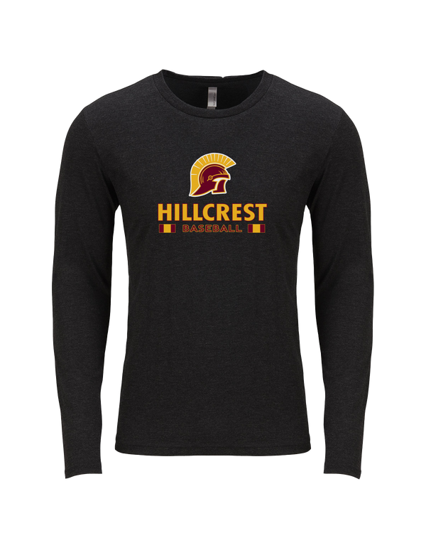 Hillcrest HS Baseball Stacked - Tri Blend Long Sleeve