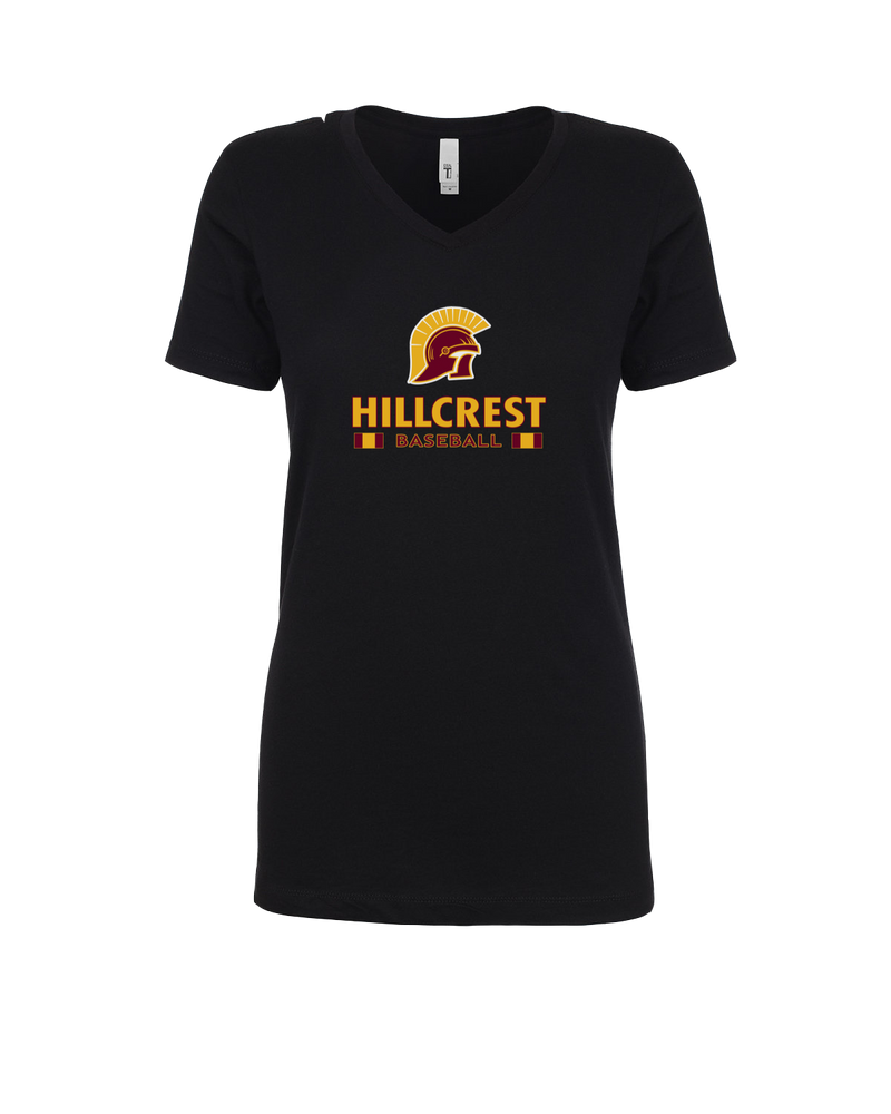 Hillcrest HS Baseball Stacked - Womens V-Neck