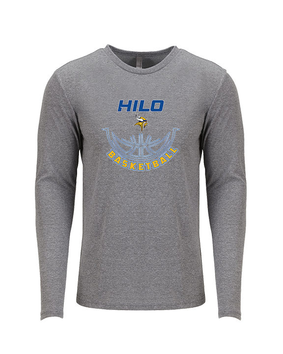 Hilo HS Boys Basketball Outline - Tri-Blend Long Sleeve
