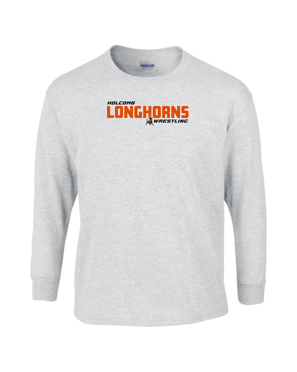 Holcomb HS Wrestling Bold - Mens Cotton Long Sleeve