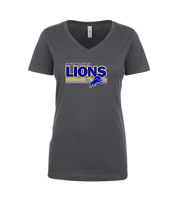 Houston County HS Football Stripes - Womens Vneck