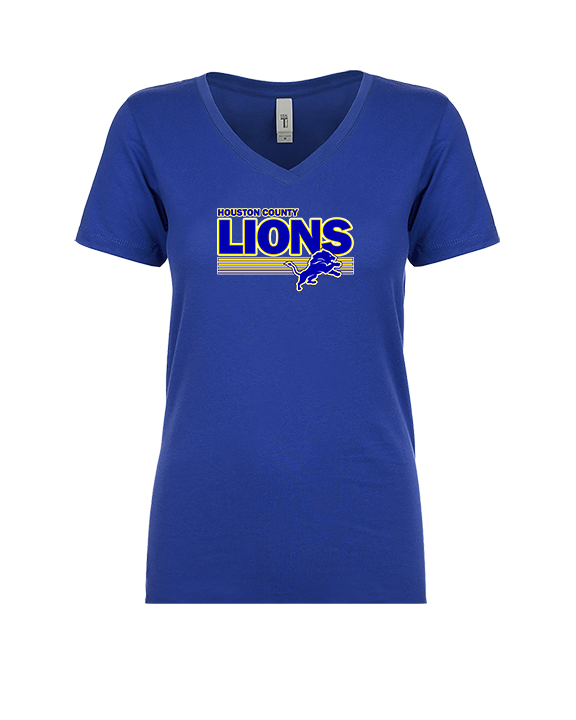 Houston County HS Football Stripes - Womens Vneck