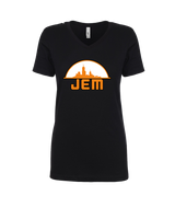 JEM Baseball Logo - Womens V-Neck
