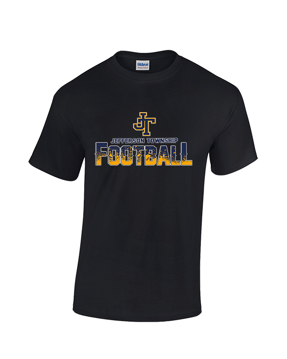 Jefferson Township HS Football Splatter - Cotton T-Shirt