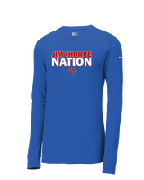 Jim Thorpe Area HS Track & Field Nation Blue Shirt - Mens Nike Longsleeve