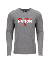 Jim Thorpe Area HS Track & Field Nation Blue Shirt - Tri-Blend Long Sleeve