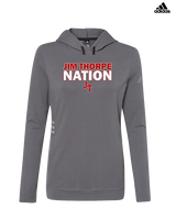 Jim Thorpe Area HS Track & Field Nation Blue Shirt - Womens Adidas Hoodie