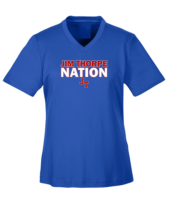 Jim Thorpe Area HS Track & Field Nation Blue Shirt - Womens Performance Shirt