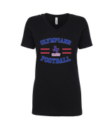 Jim Thorpe Football Curve - Womens V-Neck