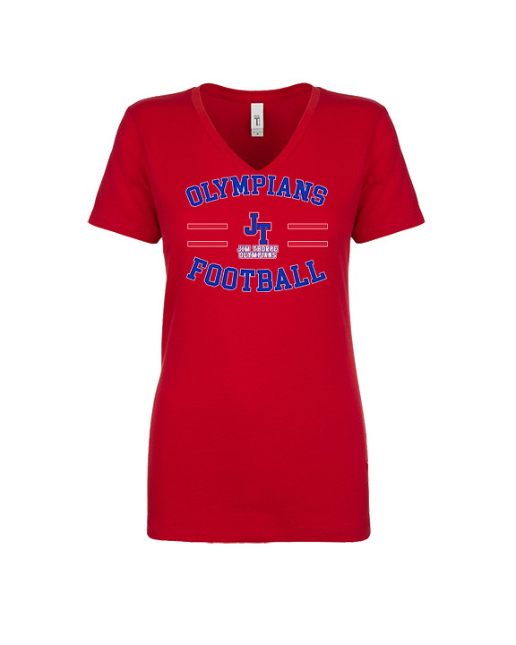 Jim Thorpe Football Curve - Womens V-Neck